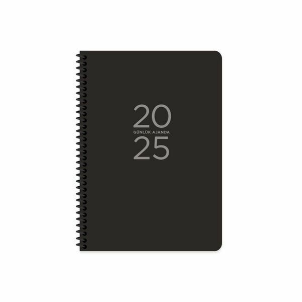 Keskin 2025-17x24 Spiralli Günlük Ajanda Siyah