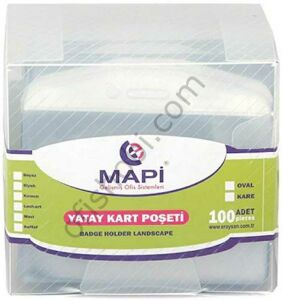 Mapi Pvc Kart Poşetleri Oval Şeffaf Şeritli 100 Adet