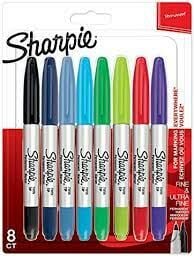 Sharpie Twin Tip Permanent Markör Karışık Renk 8 Li Blister