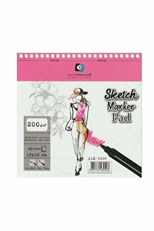 Alex Spiralli Sketch Marker Pad 15x15 Cm 200 Gr 40