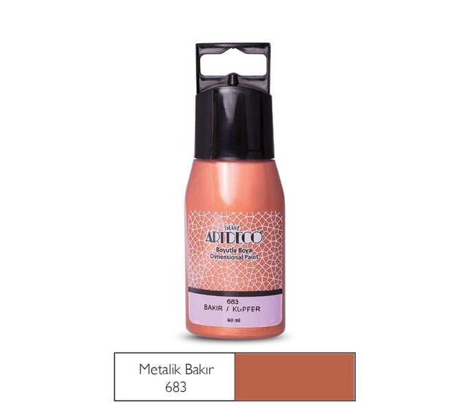 Artdeco Metalik Boyutlu Boya 60 Ml Bakır 683