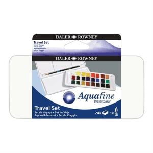 Daler Rowney Aquafine Seyahat Seti 24 Yarım Boy Plastik Kutu