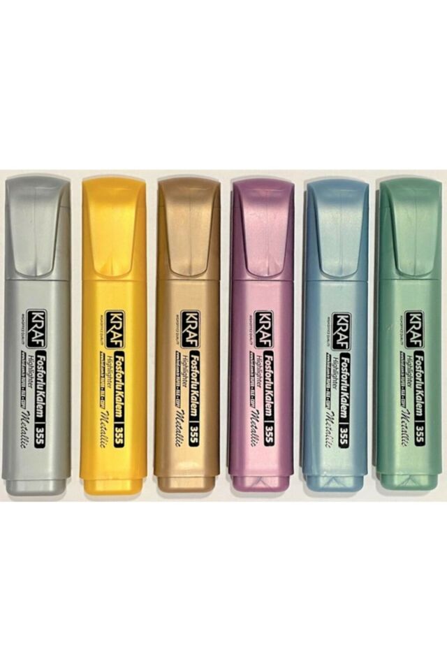 Kraf Fosforlu Kalem Metalik 355 6 Lı