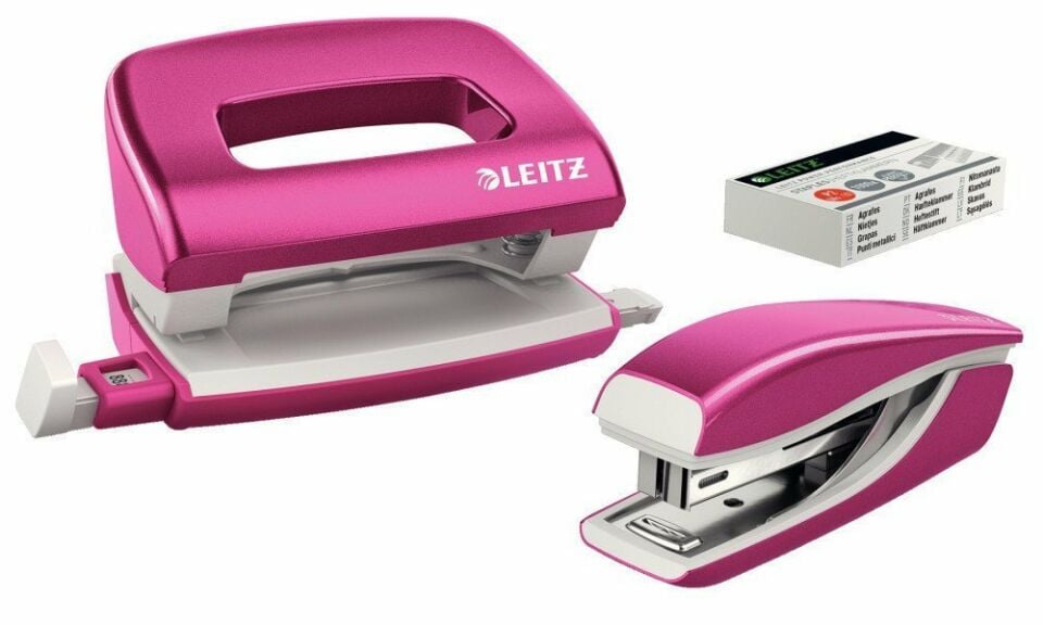 Leitz Zımba-Delgeç Set Wow Metalik Pembe