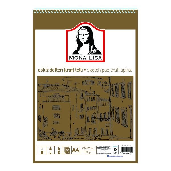 Südor Eskiz Defteri Kraft Telli A4 120 Gr 50 Yaprak