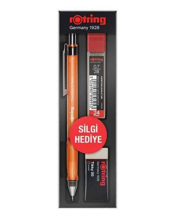 Rotring Visuclick Min Silgi 3 Lü Okul Seti- 0.7 Mm Turuncu