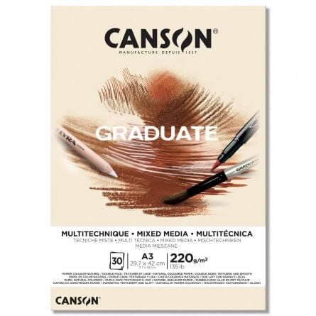 Canson Pad Cangrad Mix Media Natural 30S A3 220 Gr