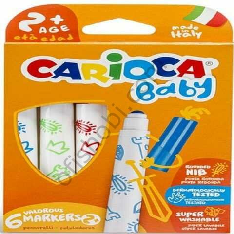 Carioca Jumbo Bebek Süper Yıkanabilir Keçeli Boya Kalemi 6 Lı +2 Yaş