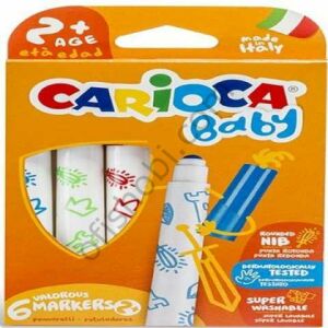 Carioca Jumbo Bebek Süper Yıkanabilir Keçeli Boya Kalemi 6 Lı +2 Yaş