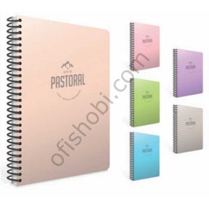Gıpta Pastoral Spiralli Pp Kapak Defter A4 96 Yp Düz Çizgisiz
