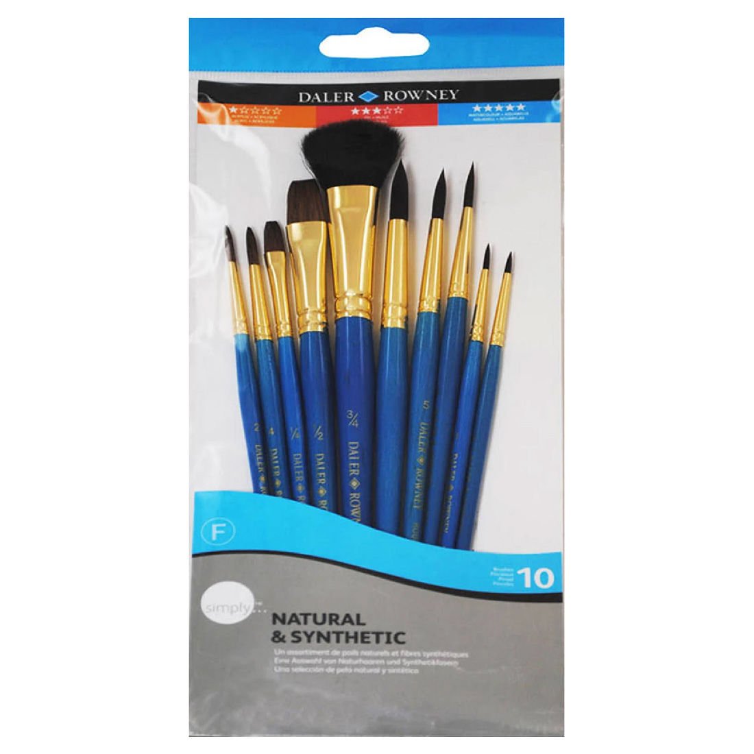 Daler Rowney Sentetik, Doğal Kıl Karışık 10 Lu Fır