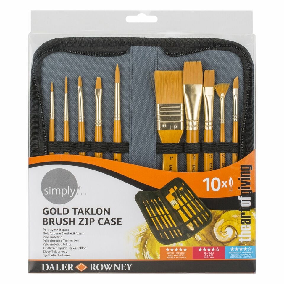 Daler Rowney Simply Akrılık Boya Çantalı Fırça Set