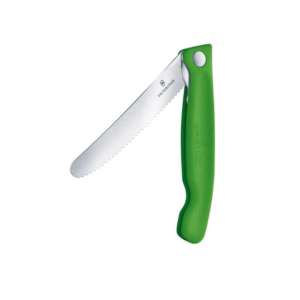 Victorinox 6.7836.F4B 11cm Yeşil Tırtıklı Katlanabilir Domates Bıçağı