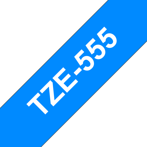 TZe-555 24mm Mavi üzerine Beyaz Laminasyonlu Etiket (TZe Tape)