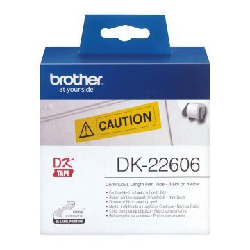 DK-22606 62mm Sarı, Sürekli Form, Dayanıklı Film Etiket, 15 Metre (DK Serisi, Termal)
