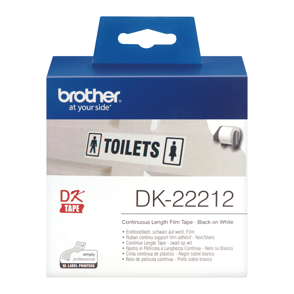 DK-22212 62mm Beyaz, Sürekli Form, Dayanıklı Film Etiket, 15 Metre (DK Serisi, Termal)