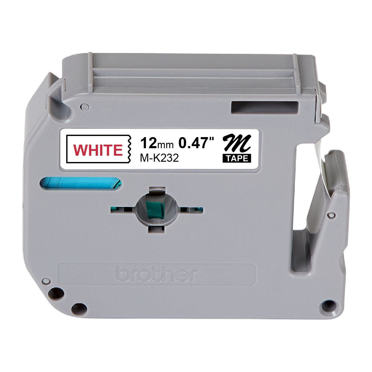 M-K232 12mm Beyaz üzerine Kırmızı Etiket (M-Tape)