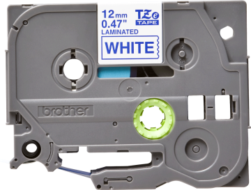 TZe-233 12mm Beyaz üzerine Mavi Laminasyonlu Etiket (TZe Tape)