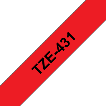 TZe-431 12mm Kırmızı üzerine Siyah Laminasyonlu Etiket (TZe Tape)