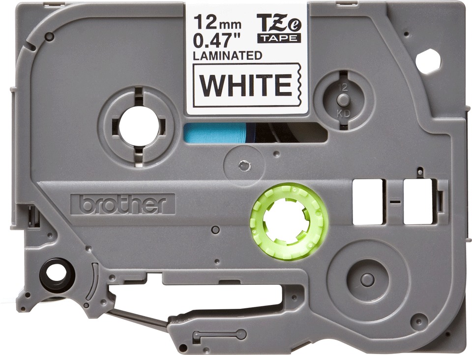 TZe-231 12mm Beyaz üzerine Siyah Laminasyonlu Etiket (TZe Tape)