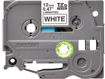 TZe-231 12mm Beyaz üzerine Siyah Laminasyonlu Etiket (TZe Tape)