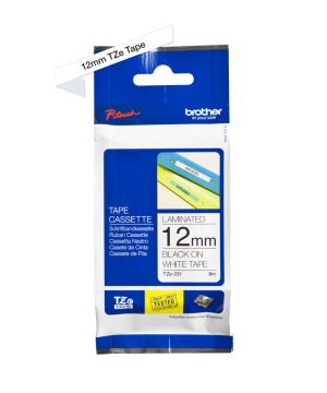 TZe-231 12mm Beyaz üzerine Siyah Laminasyonlu Etiket (TZe Tape)