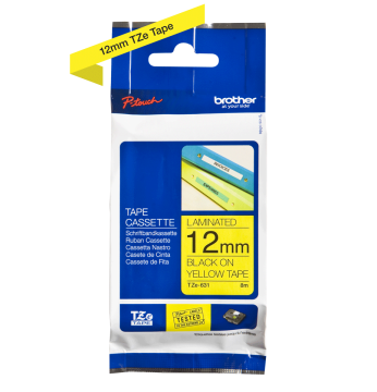 TZe-631 12mm Sarı üzerine Siyah Laminasyonlu Etiket (TZe Tape)