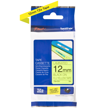 TZe-C31 12mm Turuncu üzerine Siyah Laminasyonlu Etiket (TZe Tape)