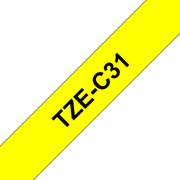 TZe-C31 12mm Turuncu üzerine Siyah Laminasyonlu Etiket (TZe Tape)