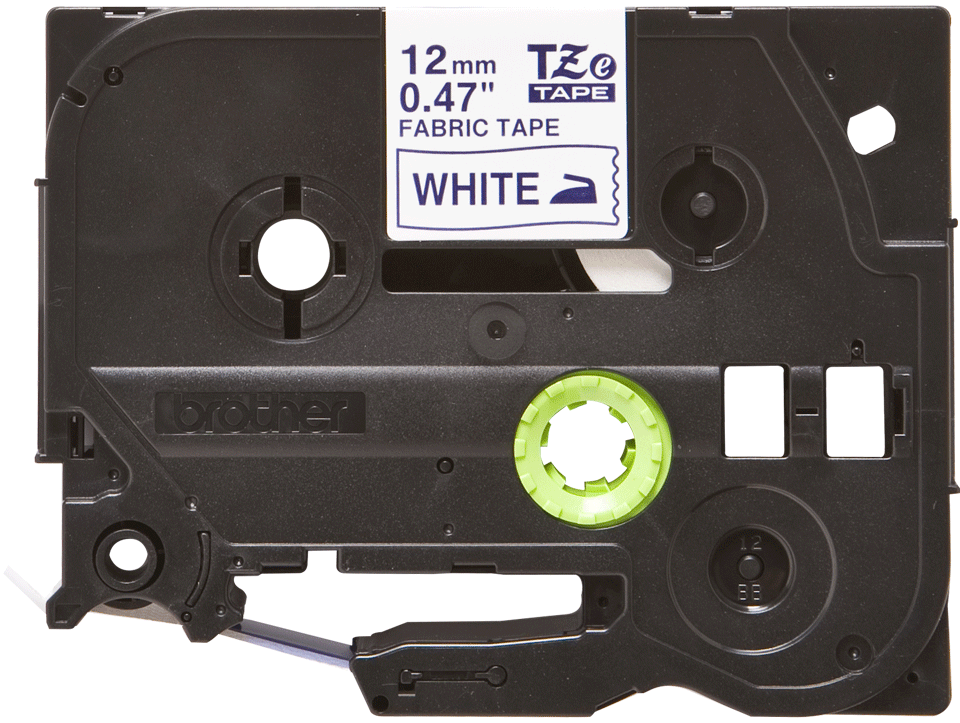 TZe-FA3 12mm Kumaş Etiketi Beyaz üzerine Mavi (TZe Tape)