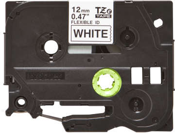 TZe-FX231 12mm Beyaz üzerine Siyah Esnek Laminasyonlu Etiket (TZe Tape)