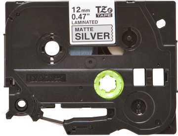 TZe-M931 12mm Mat Gümüş üzerine Siyah Laminasyonlu Etiket (TZe Tape)