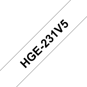 HGe-231 12mm Beyaz üzerine Siyah Laminasyonlu Yüksek Kaliteli Etiket (TZe Tape & HGe Tape)