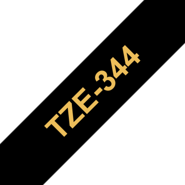 TZe-344 18mm Siyah üzerine Altın Laminasyonlu Etiket (TZe Tape)