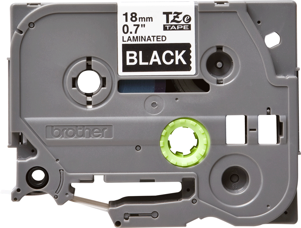 TZe-345 18mm Siyah üzerine Beyaz Laminasyonlu Etiket (TZe Tape)