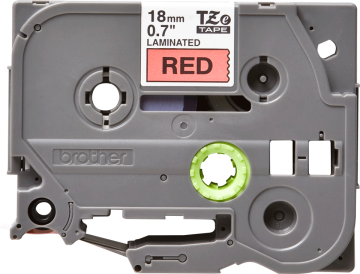 TZe-441 18mm Kırmızı üzerine Siyah Laminasyonlu Etiket (TZe Tape)
