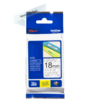 TZe-141 18mm Şeffaf üzerine Siyah Laminasyonlu Etiket (TZe Tape)