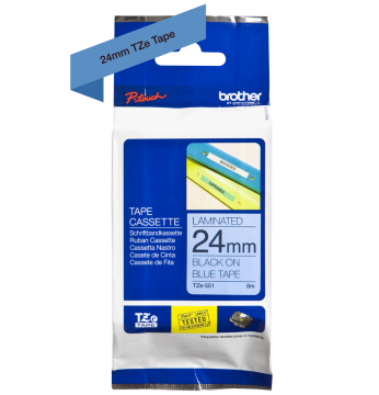 TZe-551 24mm Mavi üzerine Siyah Laminasyonlu Etiket (TZe Tape)