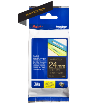 TZe-354 24mm Siyah üzerine Altın Laminasyonlu Etiket (TZe Tape)