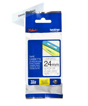 TZe-151 24mm Siyah üzerine Şeffaf Laminasyonlu Etiket (TZe Tape)