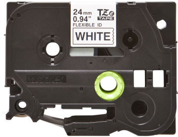 TZe-FX251 24mm Beyaz üzerine Siyah Esnek Laminasyonlu Etiket (TZe Tape)