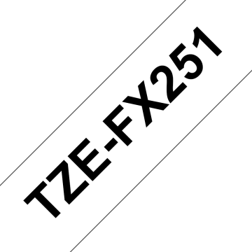 TZe-FX251 24mm Beyaz üzerine Siyah Esnek Laminasyonlu Etiket (TZe Tape)