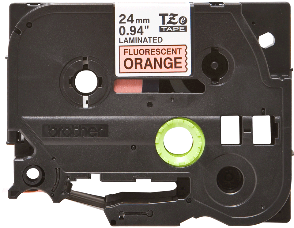 TZe-B51 24mm Fosforlu Sarı üzerine Siyah Laminasyonlu Etiket (TZe Tape)
