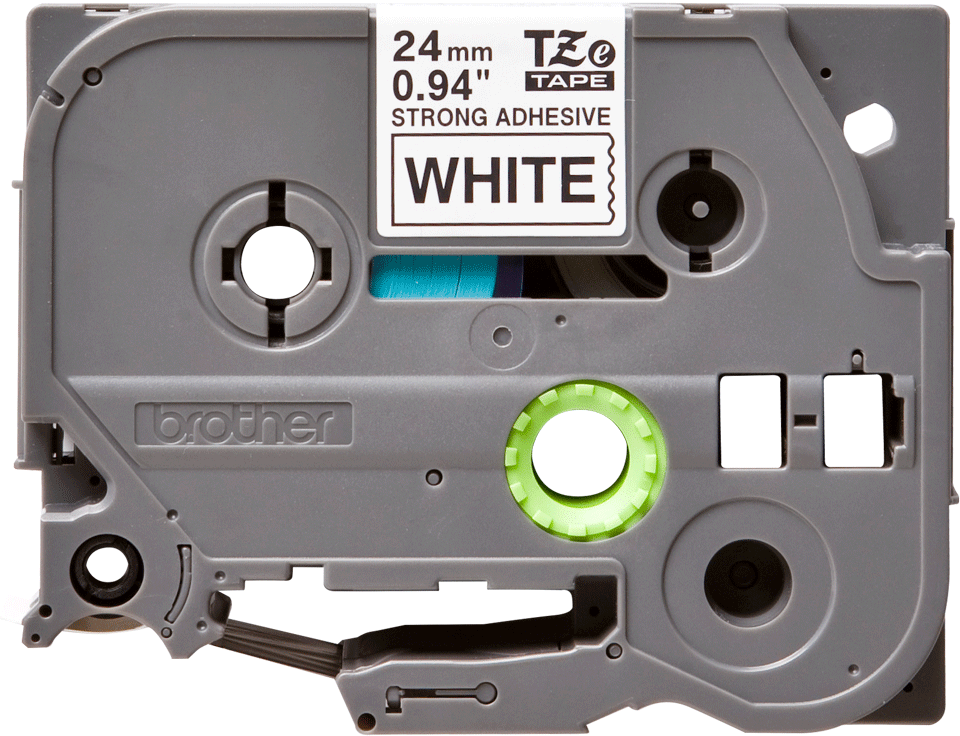 TZe-S251 24mm Beyaz üzerine Siyah Güçlü Yapışkanlı Laminasyonlu Etiket (TZe Tape)