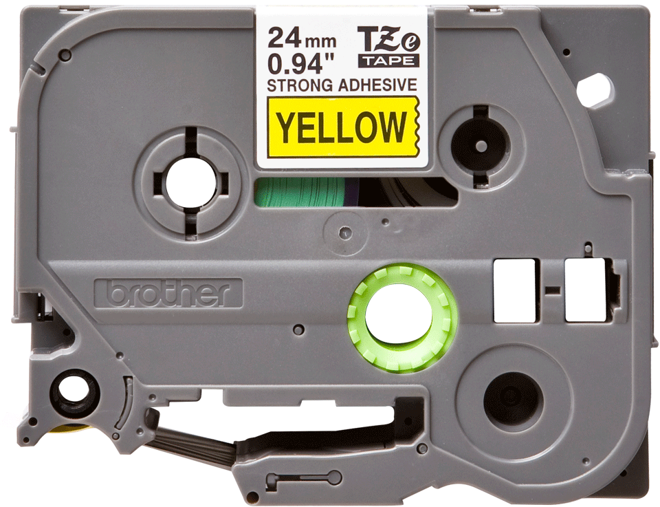 TZe-S651 24mm Sarı üzerine Siyah Güçlü Yapışkanlı Laminasyonlu Etiket (TZe Tape)