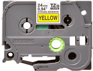 TZe-S651 24mm Sarı üzerine Siyah Güçlü Yapışkanlı Laminasyonlu Etiket (TZe Tape)