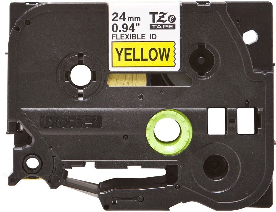 TZe-FX651 24mm Sarı üzerine Siyah Esnek Laminasyonlu Etiket (TZe Tape)