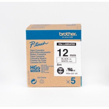 HGe-251 24mm Beyaz üzerine Siyah Yüksek Kaliteli Laminasyonlu Etiket (TZe Tape)