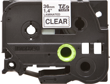 TZe-161 36mm Şeffaf üzerine Siyah Laminasyonlu Etiket (TZe Tape)
