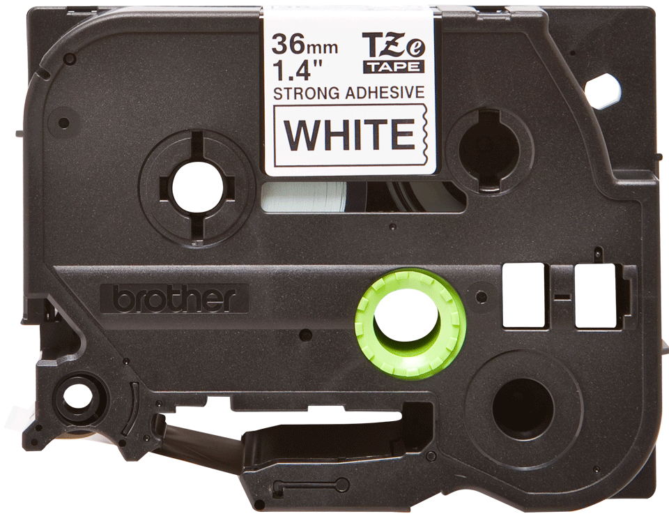 TZe-S261 36mm Beyaz üzerine Siyah Güçlü Yapışkanlı Laminasyonlu Etiket (TZe Tape)